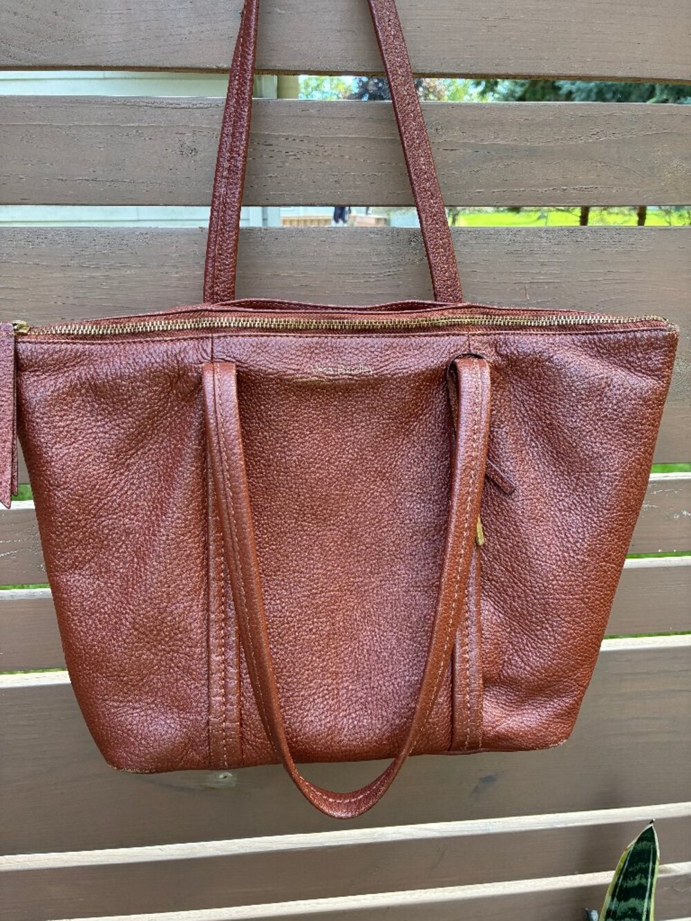 Vera Bradley Large Handbag  Brown Pebbled Leather Sycamore